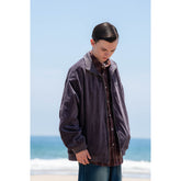 Unisex Jacket Vintage Men's Stand Collar Jacket Loose Corduroy Coat